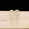 Dangle & Chandelier Dubai 18 Karat Gold Pendant Earrings Rose Tassel Jewelry Earrings For A Wedding Party Elegant And Beautiful L201Y