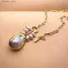 Pendentifs de collier YYGEM naturel blanc reborn Keshi perle pendentif plaqué or chaîne collier Simple cadeau naturel perle bijoux livraison directe Q231026