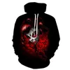 Herrtröjor Estetiska kläder 3D Rose Print Hooded Sweatshirt Fashion Par Y2K Tracksuit Sudaderas de Mujeres