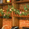 Decorações de Natal Pré-iluminadas 1.8M Guirlanda de Natal Artificial Pinheiro Cipreste Cedro Garland Planta de vegetação para Xmas Home Halloween Decoração de festa de inverno 231025