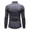 T-shirts pour hommes Hommes Casual Rayé Panneau Boutonné Denim Chemise avec poches Top Blouse Respirant Plage Surdimensionné Lâche