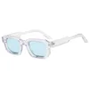 Lunettes de soleil carrées bleues pour femmes et hommes, rétro de luxe de styliste, verres transparents, nuances UV400, vente en gros