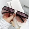 Solglasögon Half Frame Ocean For Men Women Brand Design Luxury Square UV400 Lens Sun Glasses Fashion Trend Unisex Eyewear Mirror