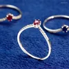 Cluster Rings CXS Solid 18K Au750 White Gold Curved Wedding Band Natural Sapphire Ruby Diamond Ring Bridal Stacking Matching Promise Gifts