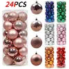 Décorations de Noël ornements en plastique peint ensembles de décoration pendentielle arbre accessoires 8cm 24 pcs 231026