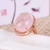 Cluster Rings Meibapj Natural Big Rose Quartz Gemstone Fashion Ring For Women Real 925 Sterling Silver Fine Charm Wedding Jewelry