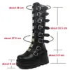 Laarzen Lange Laars Gothic Schoenen Platform Kniehoge Punk Zwart Sexy Motorfietsen 2023 Halloween Cosplay Vrouwen 231025