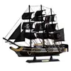 Aircraft Modle Creative solid wood sailboat model black pearl pirate ship desktop living room decoration small ornament birthday gift 231026