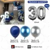 Weihnachtsdekorationen, 129 Stück, chromblauer Ballon, 16, 18, 20, 30, 50 Jahre, silberne Zahl, Geburtstag, Jahrestag, Party-Dekoration, Globos-Zubehör für Erwachsene, 231026