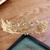 Gold Color Crystal Crowns Bride Tiara Fashion Queen For Wedding Crown Headpiece Branches Dragonflies Wedding Hair Jewelry246I