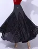 Jupe de danse de salle de bal, vêtements de scène, élégance noire, vêtements de pratique du Flamenco, Costume de compétition de valse, tenues de spectacle