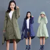 Women's Trench Coats Women Jacket Long Hooded Outdoor Rain Water Proof Windbreaker Plus Size Spring Autumn Loose Lightweight With Pocket