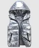 2023 designer mens vest zipper shiny surface puffer vest bodywarmer down cotton mens gilet sleeveless winter jacket coat women