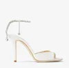 J-Lady dress pump sandal Satin Sandals with Crystal Embellishment ankle strap summer wedding party high heels open toe sexy shoes with box factorysale