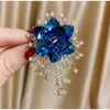 Broches de luxe en cristal autrichien pour femmes, feux d'artifice, fleur de Rose, élégantes, plaquées or, bijoux en gros, vente en gros