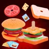 キッチンプレイフードディイプレーおもちゃシミュレーションハンバーガー砂の色のペアリングパズルフードプレイハウスの早期教育玩具childrenl231026