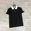 21SS Hommes T-shirts imprimés Réflexion Sangle Vêtements à manches courtes Mens Tag Lettres Polo Noir White272U