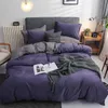 Bedding sets Solid Color Set Orange Grey Single Double Size Bed Linen Duvet Cover Pillowcase No Fillings Kids Adult Home Textile 231025