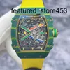 Mouvement montre Mécanique RM RM67-02 Green MilesHomme Rouge Bleu Piste Vert Fibre de Carbone