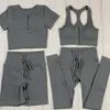 Actieve sets Damestrainingskleding Set Trekkoord Fitnesspak Yoga Rits Crop Top BH Sportkleding Dames Sportkleding Gymkleding