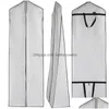 Clothing Wardrobe Storage 71 Thicken Travel Bridal Gown Dress Breathable Garment Bag Dust Er Dustproof Long With Gusset Drop Delivery Dhcwo