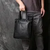 Briefcases NZPJ Men's Leather Business Handbag Top Layer Cowhide One Shoulder Messenger Bag Vertical Office Computer Bag Simple Briefcase 231026