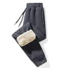 Herenbroeken Mode Winter Warm Fleece Track Elastische taille Sherpa gevoerde joggingbroek Jogger Gym Sportbroek