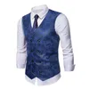 Gilet da uomo 897504629 Gilet da uomo doppiopetto rosso paisley 2023 Gilet da uomo formale slim fit di marca senza maniche Chaleco