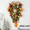 Decorative Flowers Christmas Front Door Wreath Red Berry Swag Snowflake Upside Down Tree Hanging Garlands For Party Festival