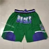 Pantaloncini da basket da uomo della squadra Just Don BMilwaukee Fan's Pantaloncini sportivi cuciti Pantaloni hip pop elastici in vita con tasca Zipp302b