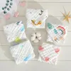 Serviette 5 pcs/lot bébé mouchoir carré motif de fruits 28x28 cm mousseline coton infantile visage lingette tissu trucs pour les nés