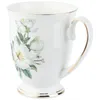 Copos de vinho caneca de porcelana floral café latte cappuccino chá copo para beber presentes cerâmica (350ml) tiki