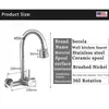 Kitchen Faucets Stainless Steel Wall Mounted Faucet Mixers Sink Tap 360 Degree Swivel Flexible Hose Double Holes 231026