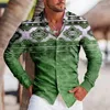 Men's Casual Shirts Spring Fashion Long Sleeve For Men Oversized Shirt Chaos Print Button Top Clothes Holiday High Quality