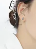 Stud S'Steel 925 Sterling Silver Korean Zircon Drop-Shaped Earrings Light Luxury Trend Ear Studs Wedding Present for Women Fine Jewelry YQ231026