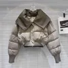 Женские тренчи PREPOMP 2023, зимняя коллекция из искусственной кожи с отложным воротником, тонкая талия, теплая белая утиная куртка, женское короткое пальто GM171