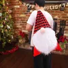 Decorazioni natalizie Borse con coulisse Borsa regalo di grandi dimensioni per cartoni animati Custodia per bambole senza volto Decorazioni per festival di Babbo Natale