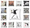 Pillow Case Luxury Banksy Street Graffiti Throw Pillow Cover Home Decor Custom London Pop Art Cushion 45x45cm Pillowcover for Sofa8236499