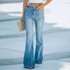 Jeans femininos flare mulheres 2023 moda perna larga para cintura alta calças jeans pantalones mujer pantalon femme streetwear