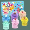 Clay Dough Modeling 4st Donuts Candy Fluffy Slime Kit Cotton Mud Cloud Lollipop Soft Light Clay Plasticine Gum för Handmade Antistress Toy 231026