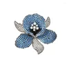 Broches Glanzende Kleurrijke Zirkoon Tweekleurige Temperament Bloem Broche Jas Vest Pin Trui Accessoires Orchidee Brochespelden Dames Corsage