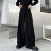 Frauenhose Defenstown Übergroßes Vintage Klassiker Büro Harajuku Baggy breit koreanische Modesschwarz Palazzo Gothichose lässig