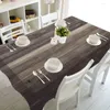 テーブルクロスの木製テクスチャプリント長方形のテーブルクロス結婚式の装飾家の装飾コーヒー洗える粉塵カバー