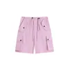 Calças femininas verão shorts versátil seção fina solta perna larga rosa trabalho cintura alta casual esportes calças de cinco minutos