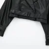 Women s Trench Coats UNIZERA2023 Autumn and Winter Fashion Loose Versatile Design Sense Long Sleeve Faux Leather Short Wi 231026