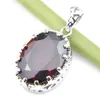 Thanksgiving Day Jewelry Red Garnet Oval Cut Pendants 925 Silver Jewelry for Women Necklace Pendants Mother Gift P0006277X