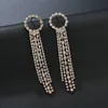 Charm Luxury Rhinestone Crystal Long Tassel örhängen för kvinnor brud droppe dingling örhängen fest bröllop smycken gåvor 231025