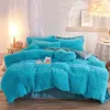 Ensembles de literie Designer Couverture de luxe 4 pièces Super Shaggy doux corail polaire chaud confortable ensemble de literie vison velours couette housse de couette ensemble de housse de couette couvre-lit