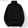 Men's Sweaters 2022 Winter Men Warm Turtleneck Sweaters Mens Knitted High Neck Thick Pullovers Autumn Male Solid Color Casual Knitwear Sweaters Q231026