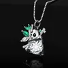 Colares Pingente JewelryPalace Novo Panda Bonito Esmalte Simulado Esmeralda 925 Colar de Pingente de Prata Esterlina para Mulher Menina Jóias Finas Sem Corrente Q231026